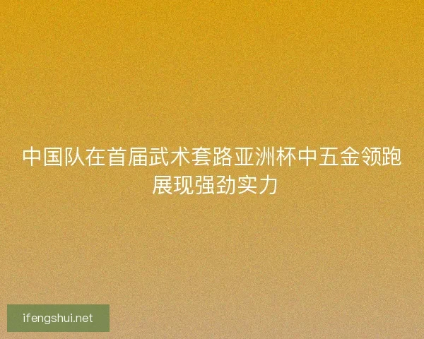 中国队在首届武术套路亚洲杯中五金领跑 展现强劲实力